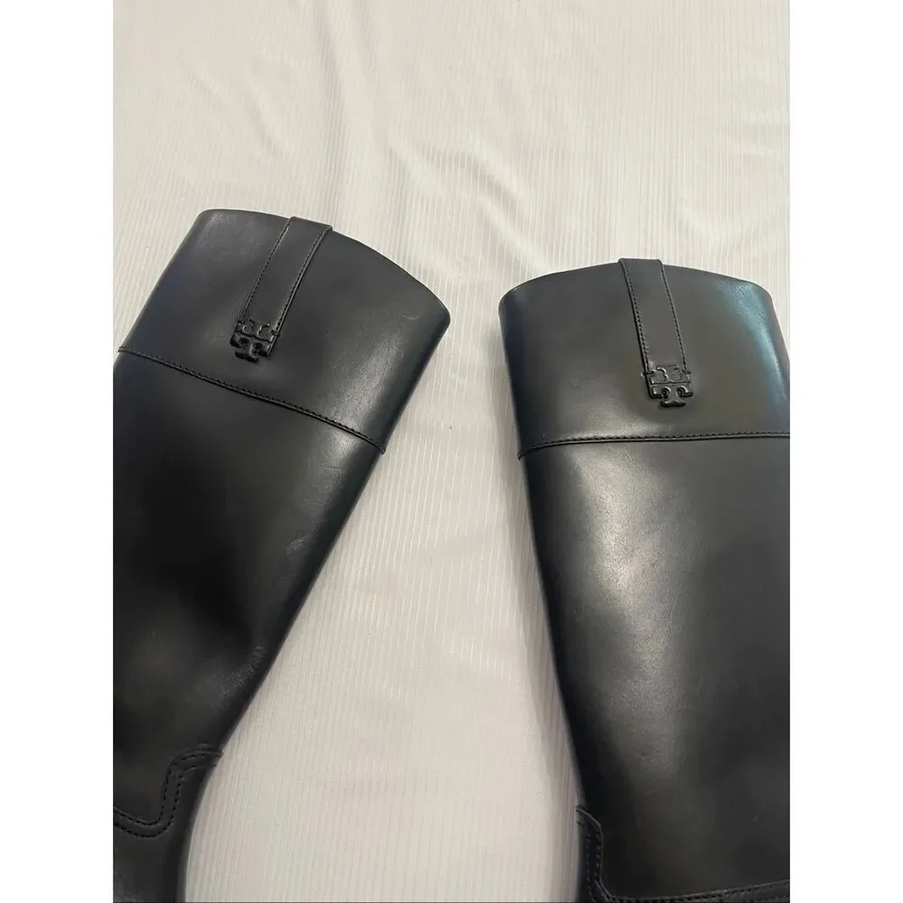 Tory Burch Women’s Black Leather Riding Boots Size 5.5 5 1/2